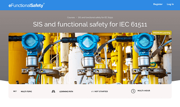 Safety Instrumented Systems and Functional Safety for IEC 61511 online self-paced training.